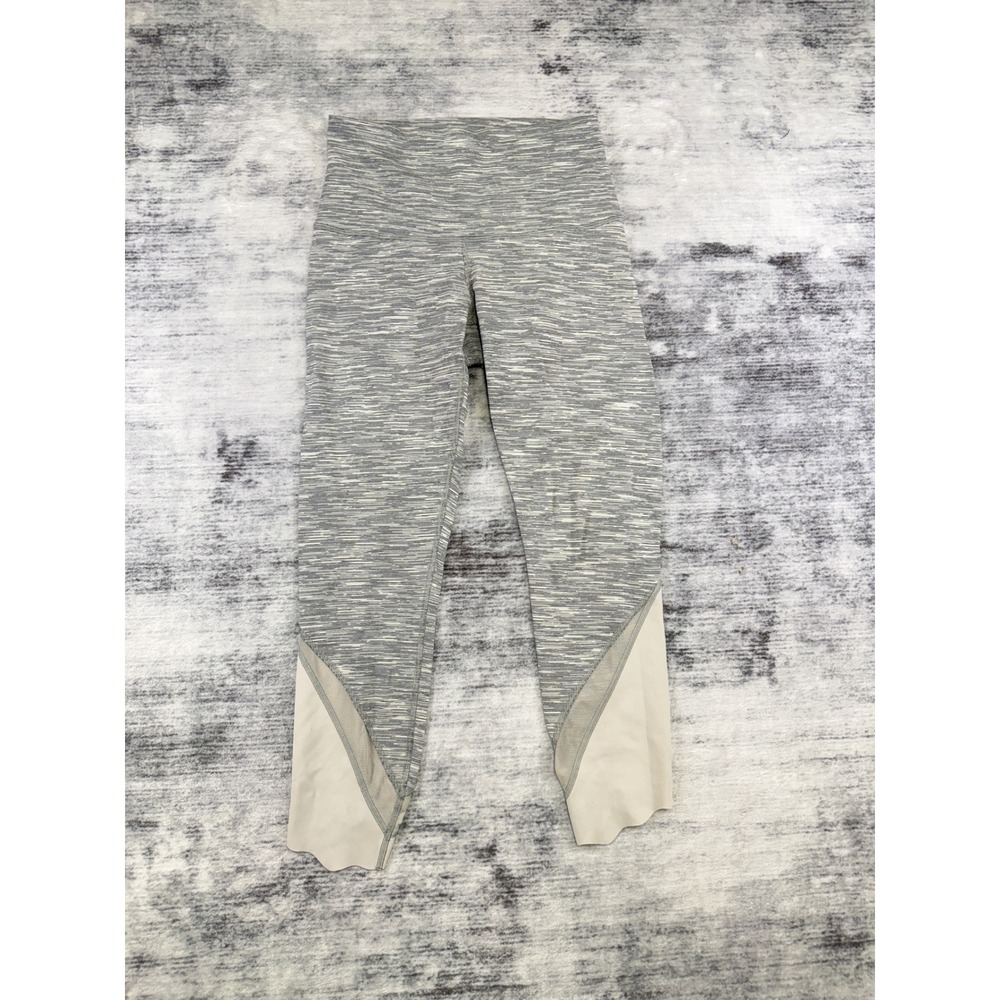 Lululemon Grey Space Dye High Rise Scalloped Mesh Crop Leggings See Measurements